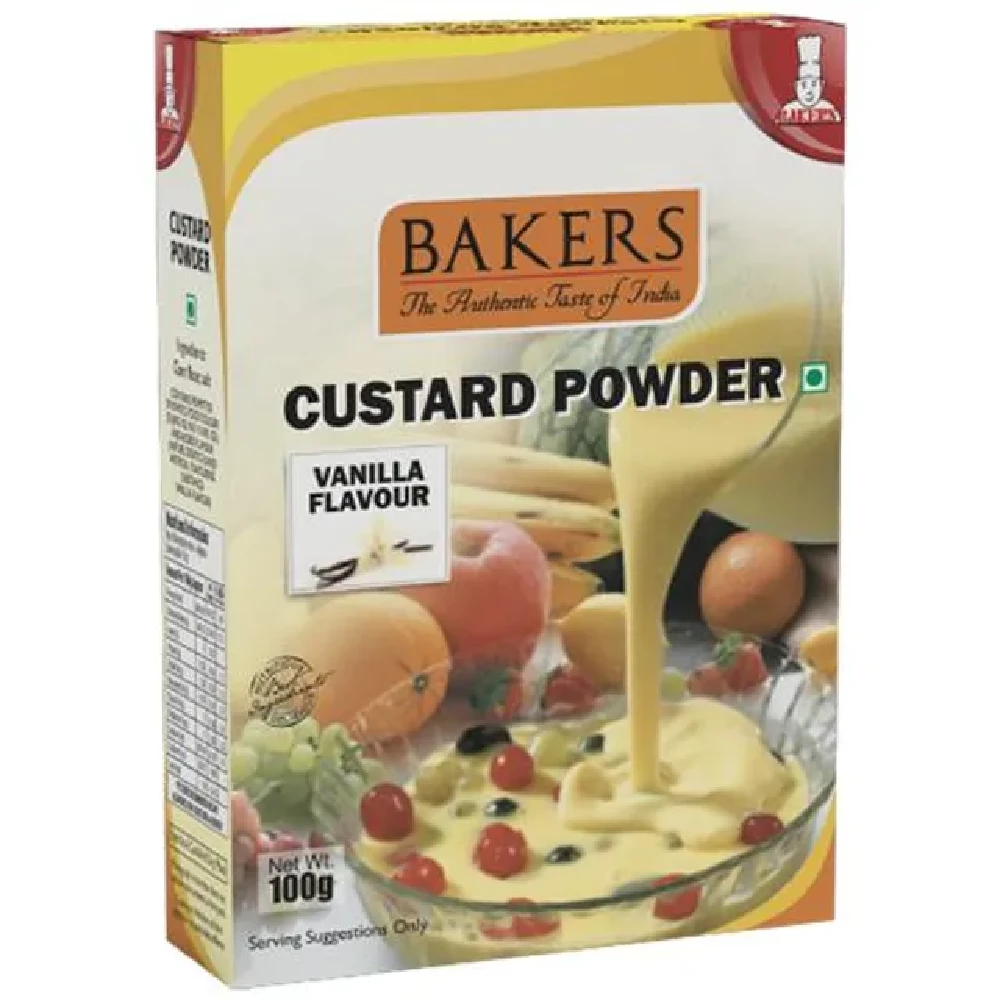 BAKERS Custard Powder - Vanilla Flavour, 100g Box-1.webp